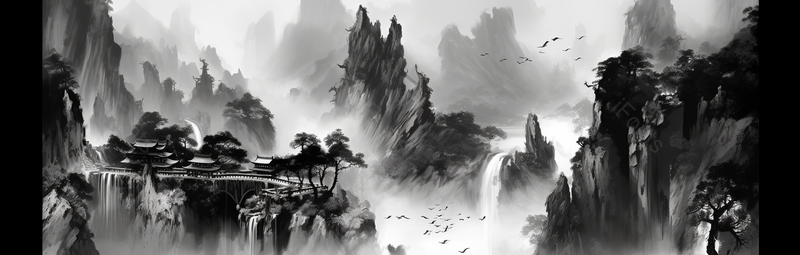 大气古典中国风建筑山水画,插画/手绘图,插画/手绘图库,插画/手绘图下载,插画/手绘